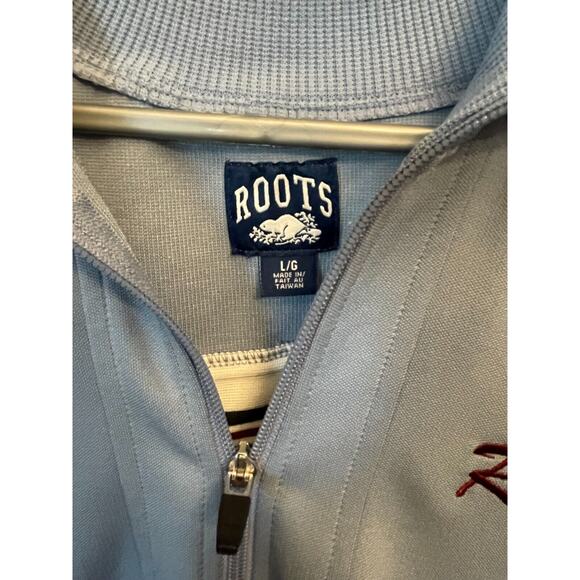 ROOTS Striped Track Jacket Zip Up Men’s Size Large Blue‎ and Maroon - Picture 6 of 7